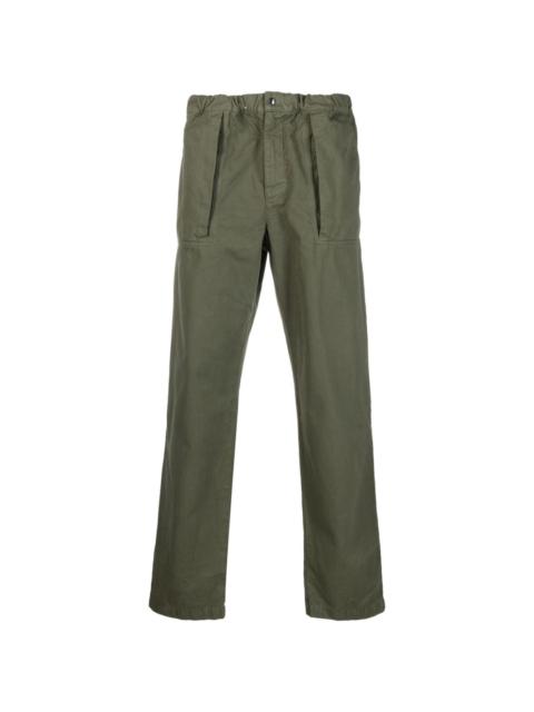 straight-leg cotton trousers