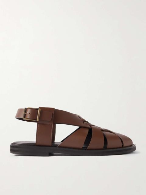Manolo Blahnik Zale Leather Fisherman Sandals