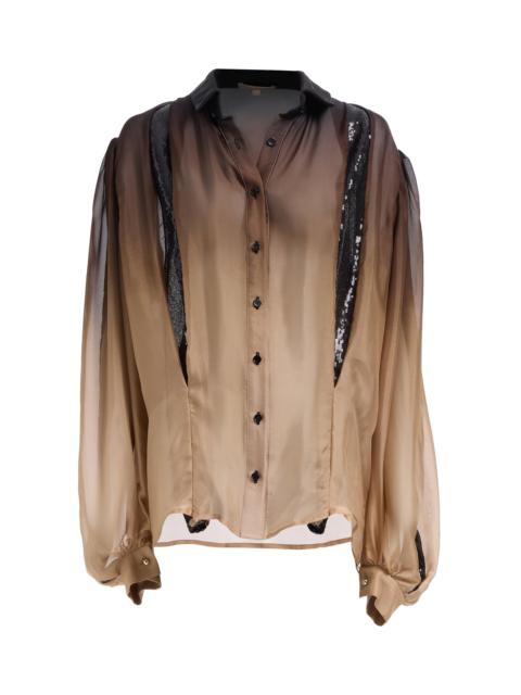 ELIE SAAB Ombré Chiffon Shirt brown
