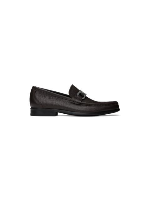 Brown Gancini Ornament Loafers