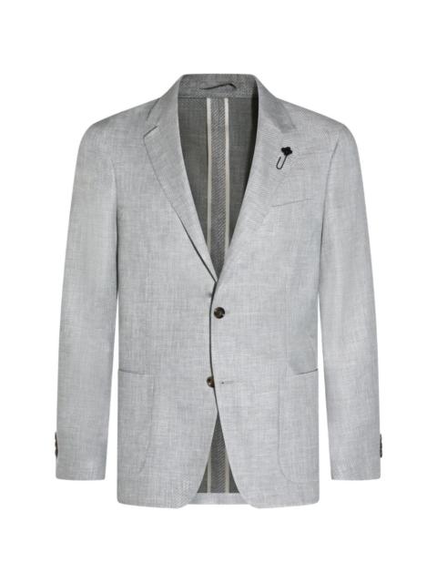 LARDINI flower pin pocket blazer
