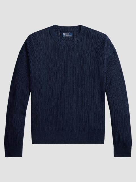 Polo Ralph Lauren Men's Linen Rib-Knit Crewneck Sweater - Newport Navy