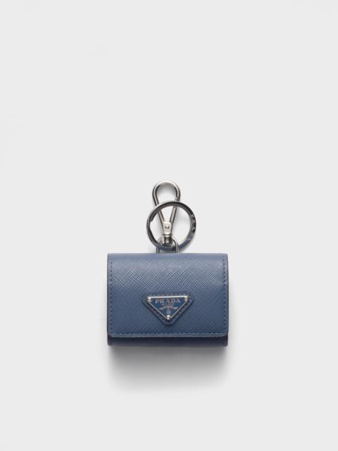 Prada Saffiano leather headphone case with keychain