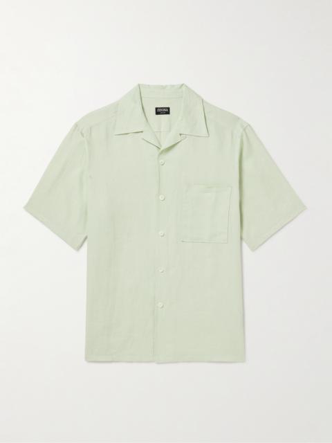 ZEGNA Camp-Collar Oasi Linen Shirt