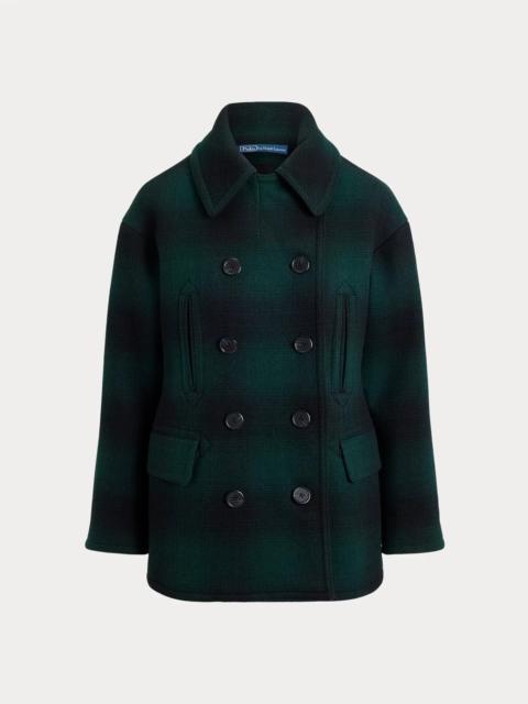 Polo Ralph Lauren Sculpted Plaid Wool-Blend Peacoat