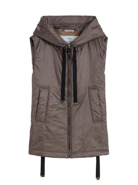 Max Mara Women's Padded Hooded Gilet in Water Repellent Canvas - Hazelnut Brown