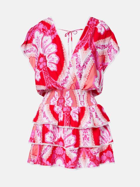 MELISSA ODABASH Jess printed tiered minidress