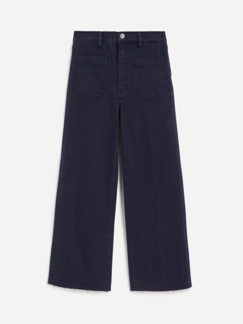 FRAME The Anchor High-Rise Wide Jeans in Navy Raw Fray