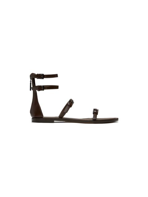 Brown Evegflat Sandals