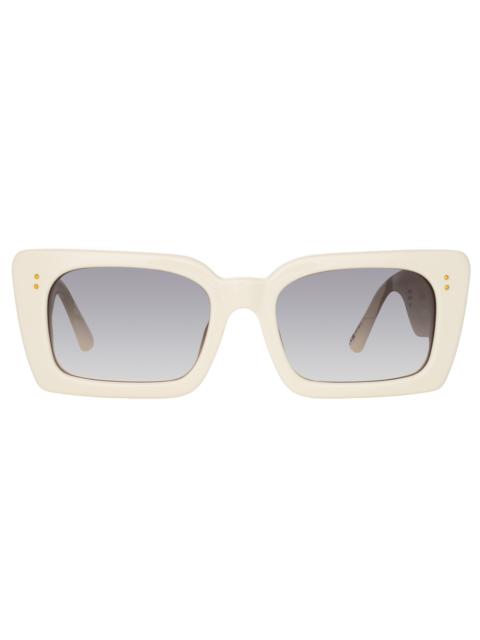 NIEVE RECTANGULAR SUNGLASSES IN WHITE