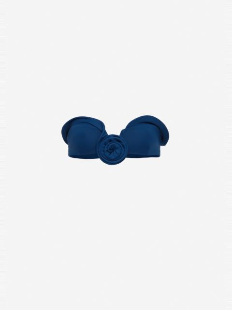 MAGDA BUTRYM Sculptural bandeau swim top in blue