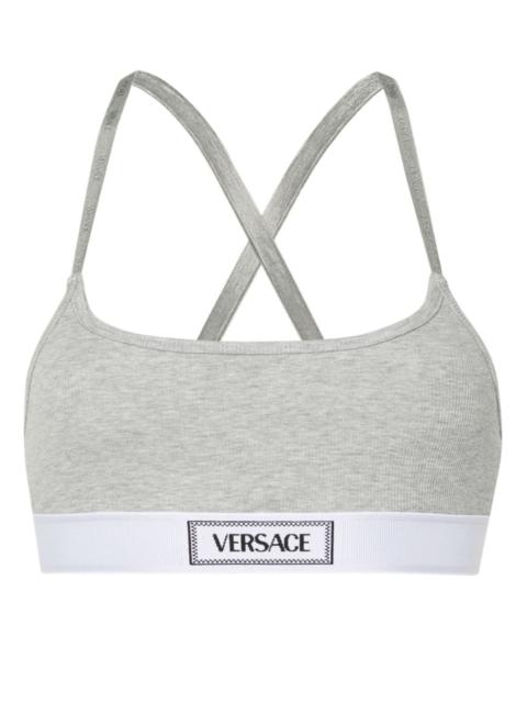 logo-jacquard bra