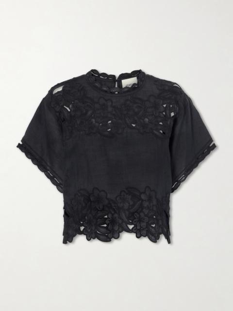 Isabel Marant Relda Cut-out Ramie Blouse