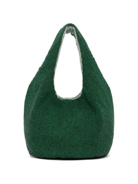 JW Anderson Green Mini Beaded Shopper Tote