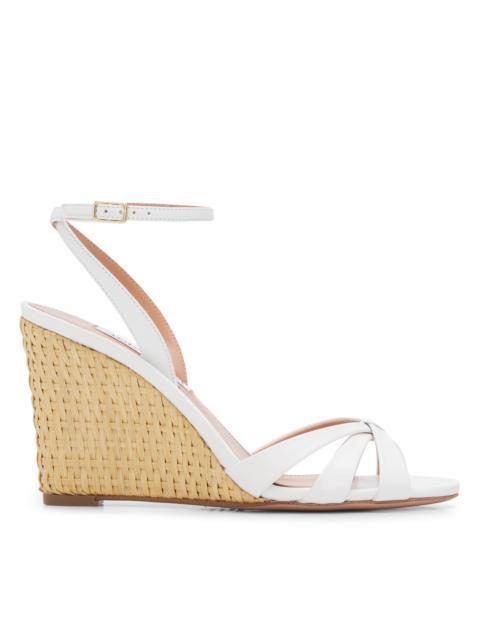 AQUAZZURA Women's Tati 85MM Leather Espadrille Wedge Sandals - White