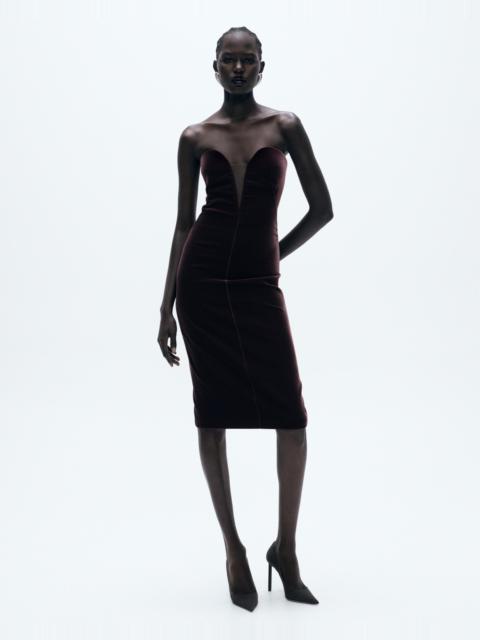 TOM FORD STRAPLESS VELVET COCKTAIL DRESS