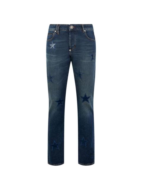PHILIPP PLEIN star-patch straight jeans
