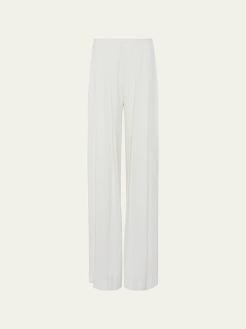 L'AGENCE Nova Mid-Rise Wide-Leg Pleated Pants