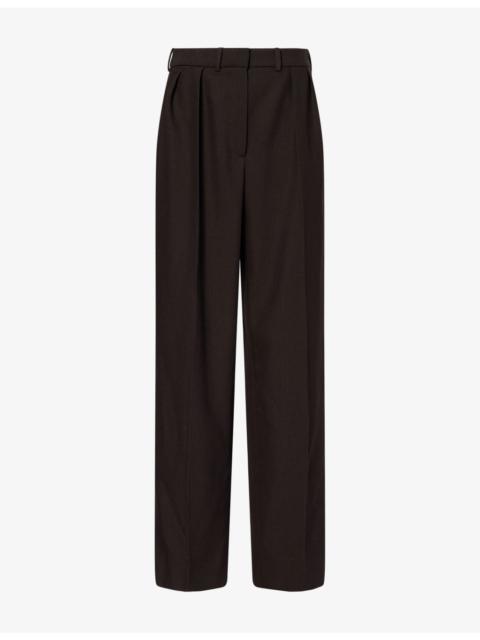MAGDA BUTRYM Tailored Pleated Straight-Leg Wool-Blend Trousers
