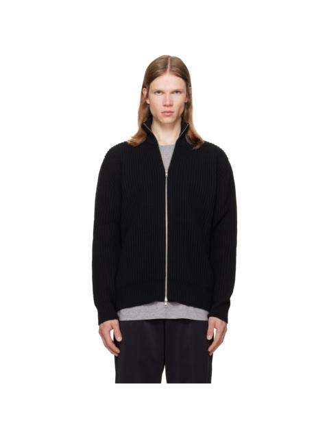 MM6 Maison Margiela Black Ribbed Knit Jacket