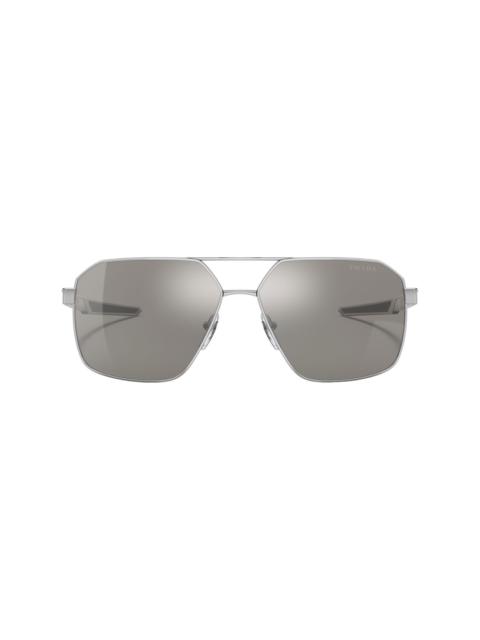 Prada logo-print geometric sunglasses