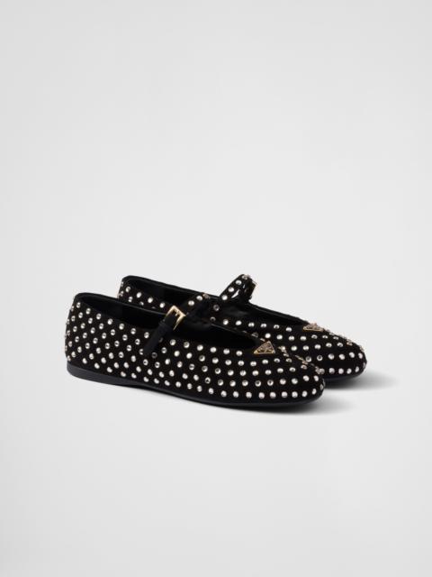 Prada Suede ballerinas with crystals