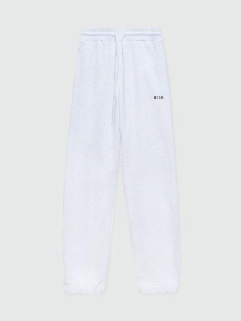 MSGM Grey melange track pants with micro logo