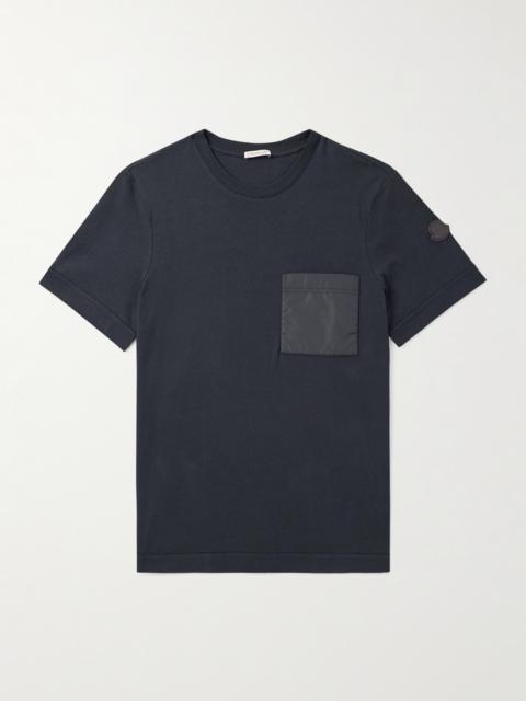 Moncler Logo-Appliquéd Shell-Trimmed Cotton and Cashmere-Blend Jersey T-Shirt