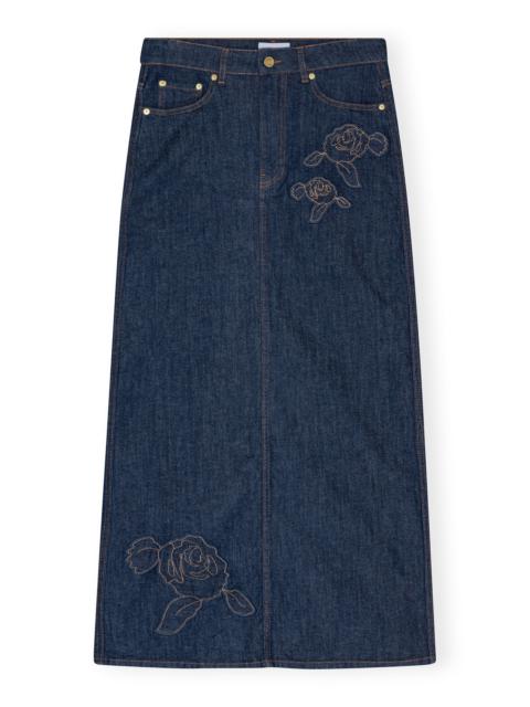 DENIM ROSE MAXI SKIRT