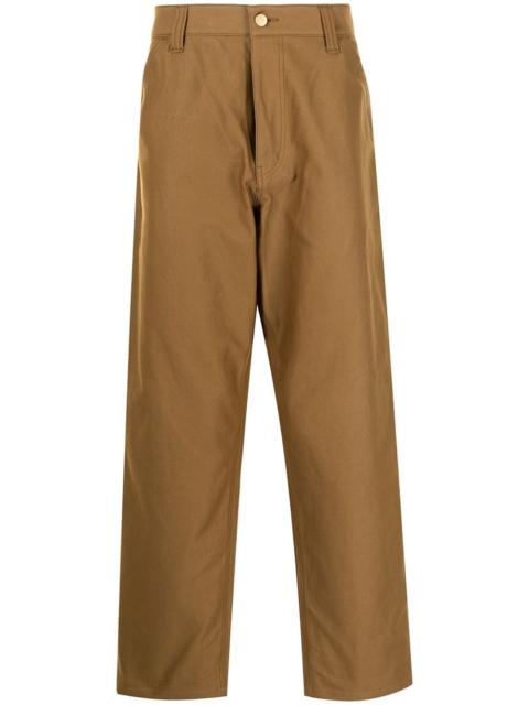 straight-leg cotton trousers