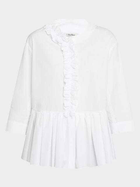 Max Mara Musa Ruffle Pleated Peplum Top