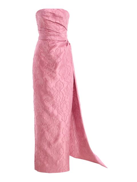 Monique Lhuillier Strapless Draped Gown light pink