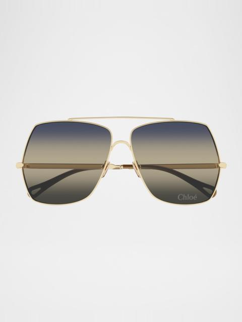 Chloé Gradient Aviator Metal Sunglasses