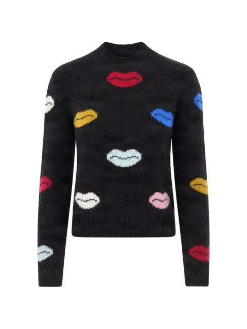 FIORUCCI lips-intarsia long-sleeve sweater