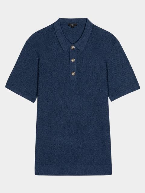 Rails Men's Nathan Textured Cotton & Cashmere Polo Shirt