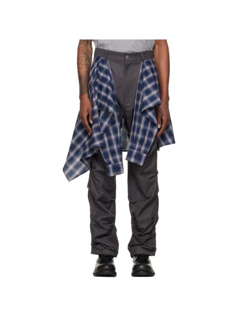 We11done Gray Shirt Wrapped Trousers