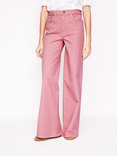 BODEN High Rise Wide Leg Jeans-Pink Stripe