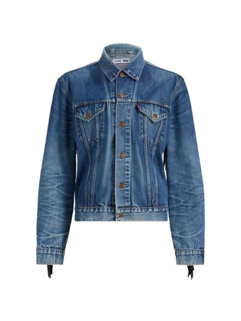 RE/DONE Women's x Levi's Fringe-Trim Denim Trucker Jacket - Indigo