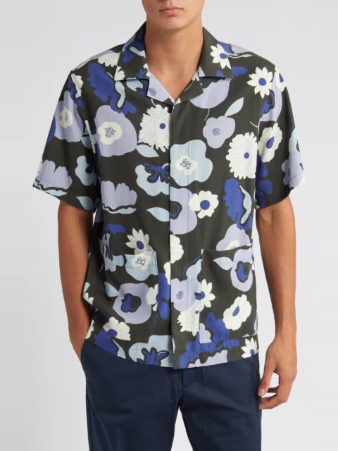 Hank 5719 Floral Print Button-Up Camp Shirt