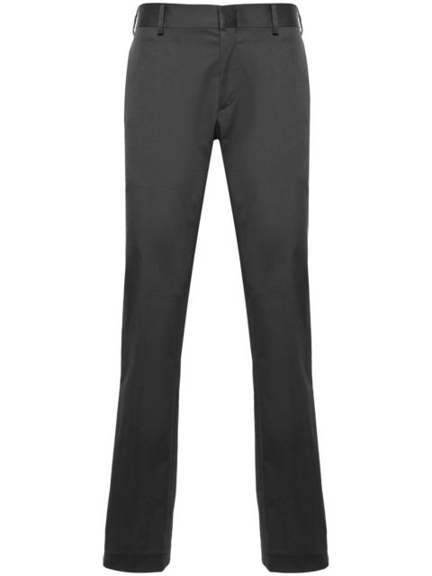 Brioni Grey Slim Cut Cotton Trousers