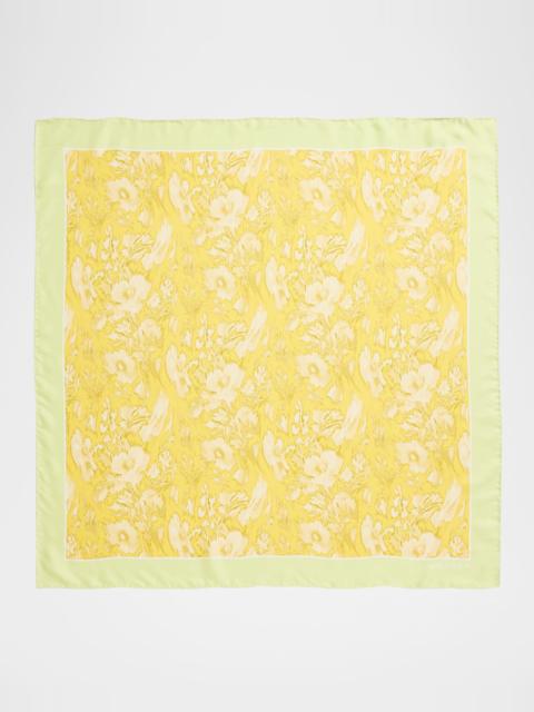 Alexander McQueen Warped Floral Silk Scarf