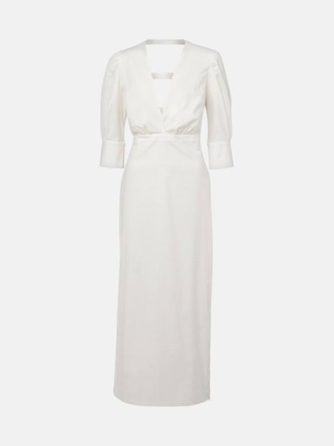 ADRIANA DEGREAS Puff-sleeve cotton maxi dress