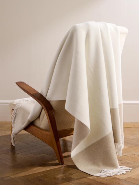 Brunello Cucinelli Fringed Colour-Block Cashmere Blanket