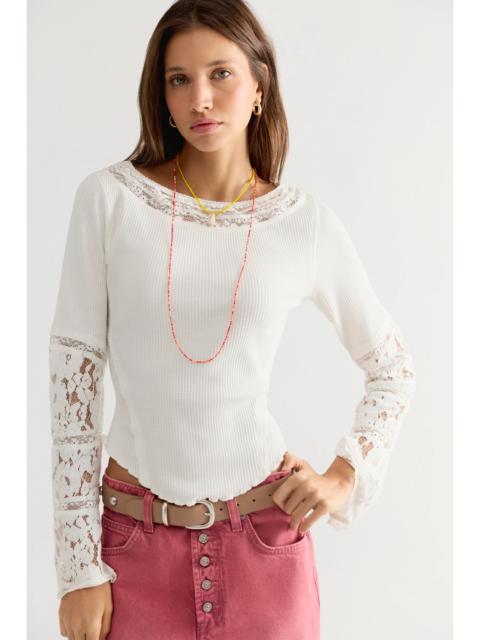 FREE PEOPLE Amber Lace Cuff Long Sleeve Top