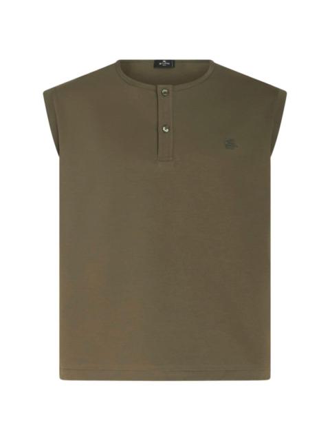 Pegaso-embroidered cotton vest