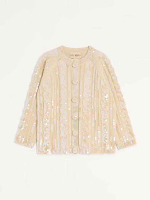 Valentino EMBROIDERED WOOL CARDIGAN