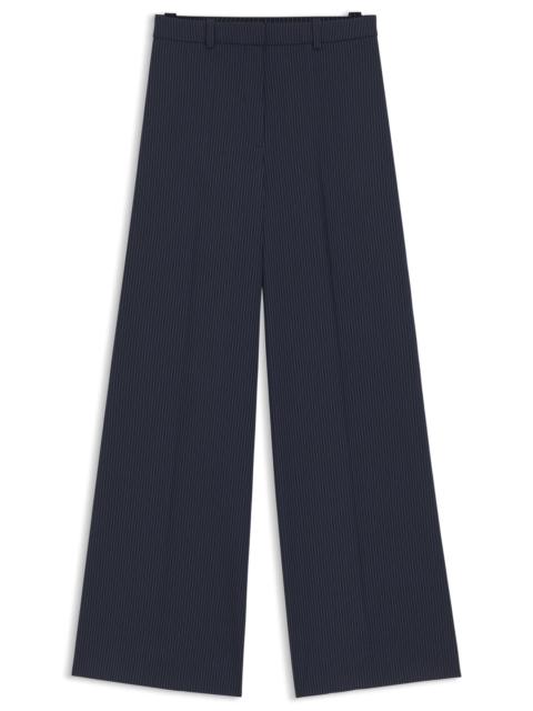 HUGO REGULAR-FIT WIDE-LEG PANTS IN PINSTRIPE STRETCH FABRIC