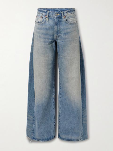 R13 D'arcy Paneled Low-rise Wide-leg Jeans