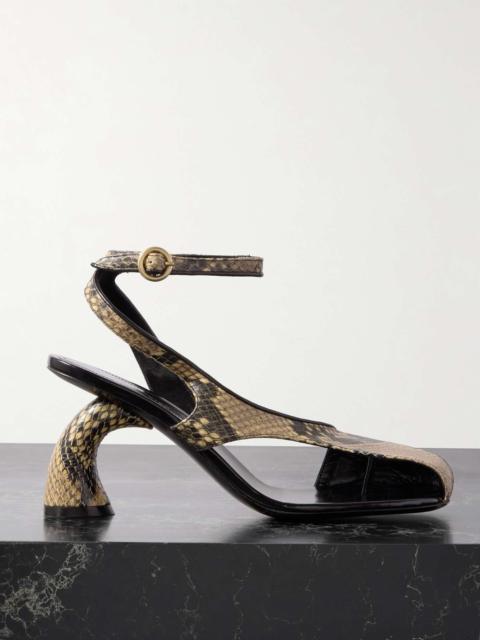 Dries Van Noten Cutout snake-effect leather pumps Snake print