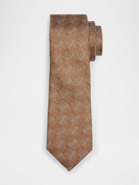 EMPORIO ARMANI Men & apos;s Wave Jacquard Silk Tie